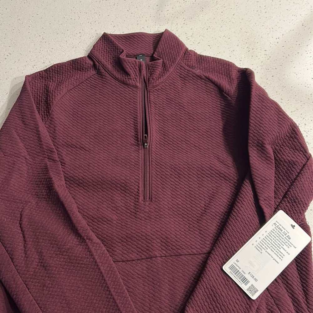 Lululemon Men’s At Ease 1/2 Zip sweatshirt . NEW WITH TAGS! Size Medium